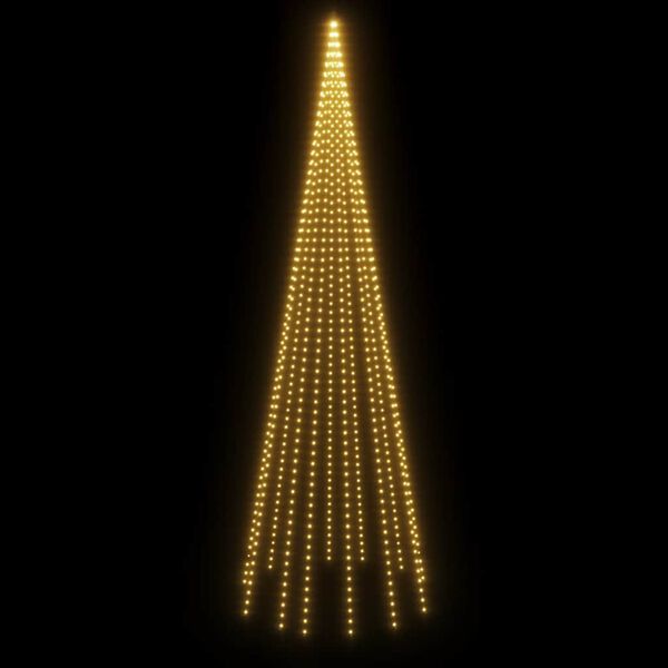 vidaXL Sapin de No&euml;l sur m&acirc;t de drapeau 732 LED blanc chaud 300 cm