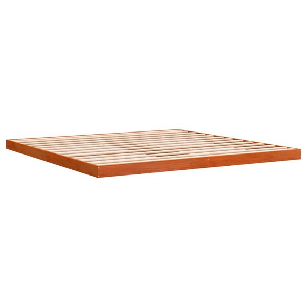vidaXL Cadre de lit sans matelas cire marron 200x200cm bois pin massif