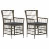 vidaXL Chaises de jardin 2 pc Gris