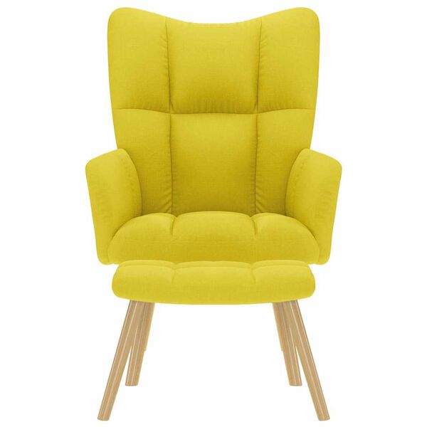 vidaXL Chaise de relaxation avec repose-pied jaune clair tissu