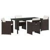 vidaXL Ensemble de salle &agrave; manger pour jardin 5 pcs Marron polyrotin