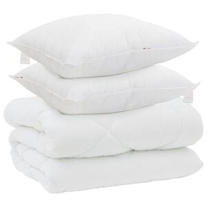 vidaXL Duvet d'hiver avec oreiller 3 pcs Blanc Microfibre