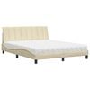 vidaXL Lit avec matelas Hanko cr&egrave;me 160x200 cm tissu