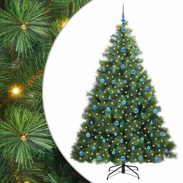 vidaXL Sapin de No&euml;l artificiel avec 300 LED Vert 210 cm PE et PVC