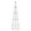 vidaXL Sapin c&ocirc;ne lumineux LED 180 cm 250 LED Multicolore Acier Blanc