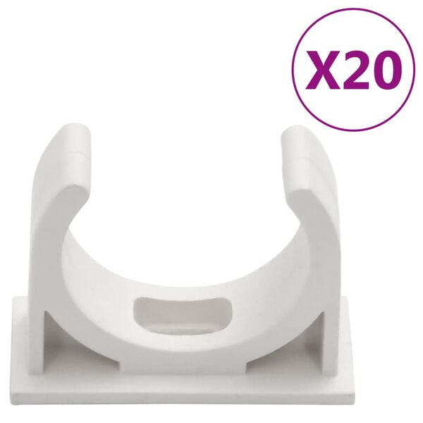 vidaXL Goulottes de câble avec pinces Ø30 mm 10 m PVC