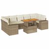 vidaXL Salon de jardin avec coussins 8 pcs beige r&eacute;sine tress&eacute;e