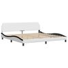 vidaXL Lit avec matelas Dover blanc et noir 200x200 cm similicuir