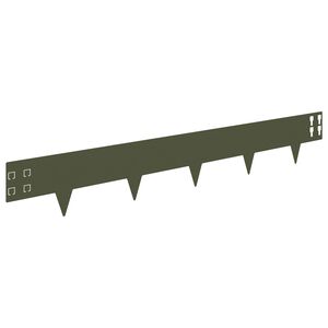 vidaXL Bordure de Pelouse 50 pc 100 x 15 cm Acier Vert olive