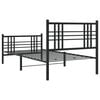 vidaXL Cadre de lit m&eacute;tal sans matelas avec pied de lit noir 90x190 cm