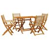 vidaXL Ensemble &agrave; manger de jardin 5pcs beige polypropyl&egrave;ne et bois