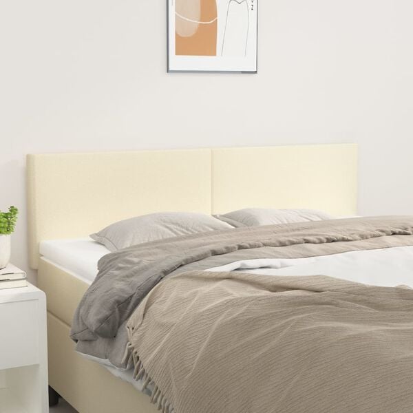 vidaXL T&ecirc;tes de lit 2 pcs Cr&egrave;me 72x5x78/88 cm Similicuir