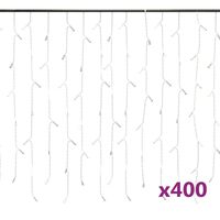vidaXL Rideau lumineux à glaçons LED 10m 400LED Blanc chaud 8fonctions