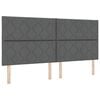vidaXL Lit &agrave; ressorts avec matelas Gris fonc&eacute; 200 x 200 cm tissu