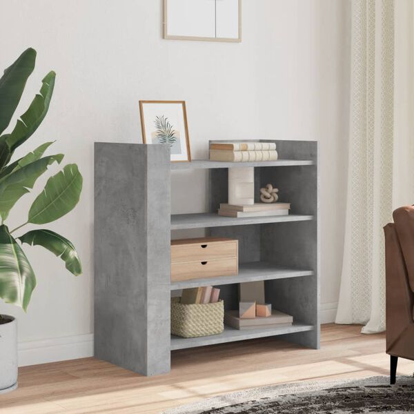 vidaXL Buffet gris b&eacute;ton 73,5x35x75 cm bois d'ing&eacute;nierie