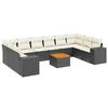 vidaXL Salon de jardin 11 pcs avec coussins noir r&eacute;sine tress&eacute;e