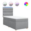 vidaXL Sommier &agrave; lattes de lit et matelas Gris clair 90x190 cm Tissu