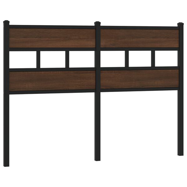 vidaXL T&ecirc;te de lit de remplacement ch&ecirc;ne marron 120 cm acier et bois d'ing&eacute;nierie