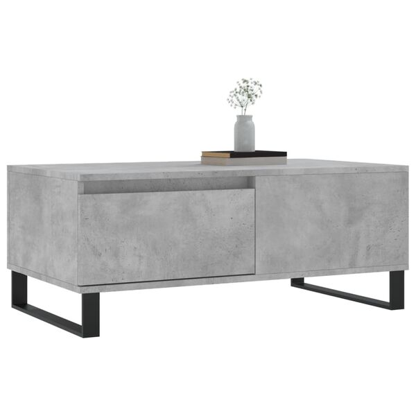 vidaXL Table basse Gris b&eacute;ton 90x50x36,5 cm Bois d'ing&eacute;nierie