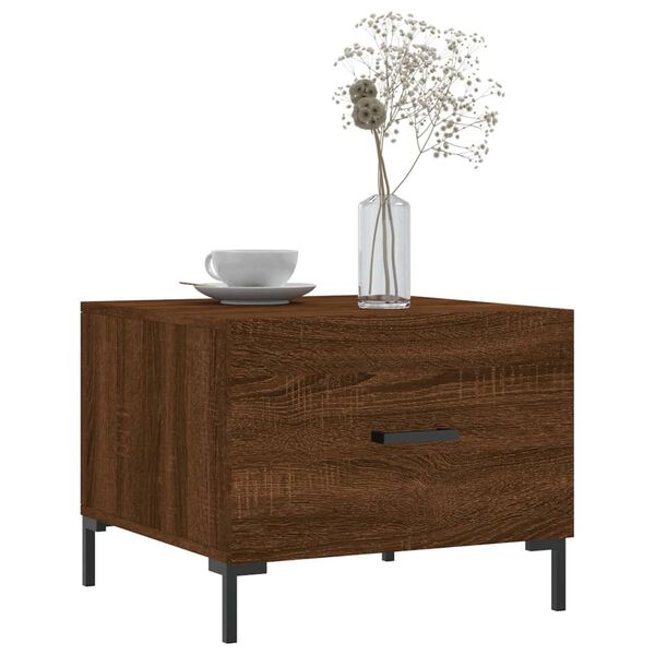 vidaXL Table basse Ch&ecirc;ne marron 50x50x40 cm Bois d'ing&eacute;nierie