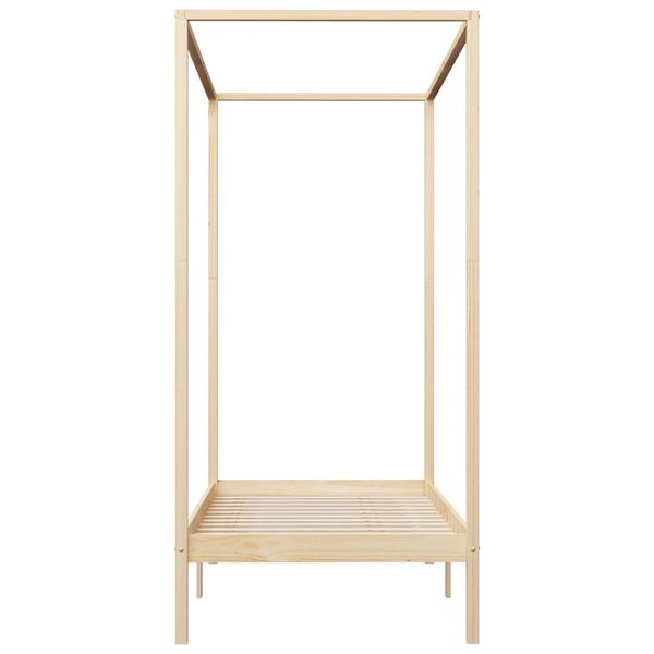 vidaXL Cadre de lit à baldaquin sans matelas bois massif 100x200 cm