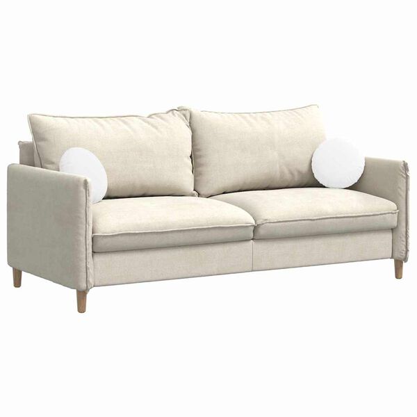 vidaXL Coussins de si&egrave;ge 2 pcs Blanc &Oslash;30 x 13 cm tissu