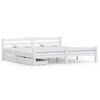 vidaXL Cadre de lit sans matelas blanc bois massif de pin 200x200 cm