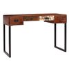 vidaXL Bureau Bois de Sesham massif et cuir véritable 117x50x76 cm