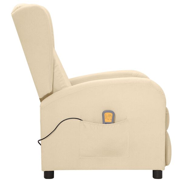 vidaXL Fauteuil de massage Crème Tissu