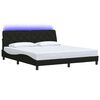 vidaXL Cadre de lit avec LED sans matelas noir 180x200 cm tissu