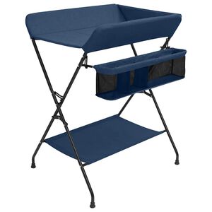 vidaXL Table &agrave; langer Bleu marine Fer