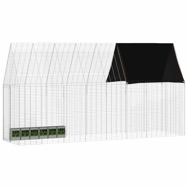 vidaXL Cage pour lapins Argent&eacute; 400 x 100 x 210 cm Acier galvanis&eacute;