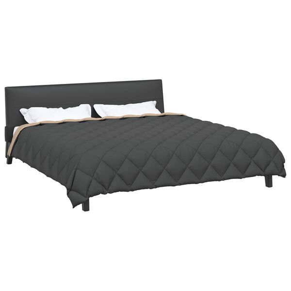 vidaXL Duvet d'hiver Anthracite et Taupe 220 x 260 cm Microfibre