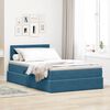 vidaXL Lit de Rangement avec matelas Bleu foncé 120 x 200 cm Velours