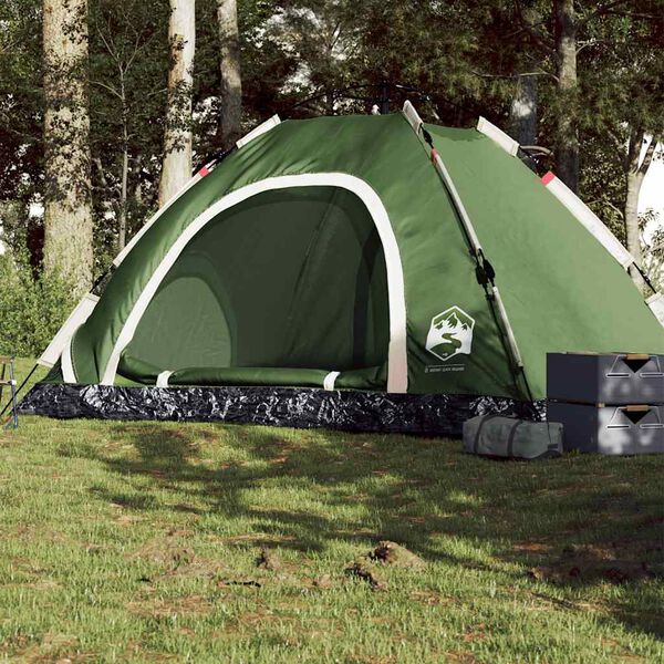 vidaXL Tente de camping 5 personnes vert libération rapide