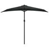 vidaXL Parasol de balcon avec m&acirc;t en aluminium Noir 270x144x222cm Demi