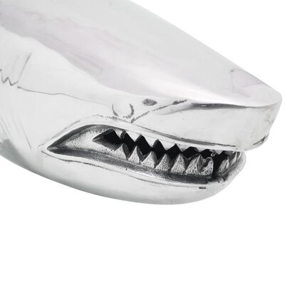 vidaXL Décoration murale en forme de requin Aluminium Argenté