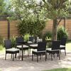 vidaXL Ensemble de salle &agrave; manger pour jardin 7 pcs Noir