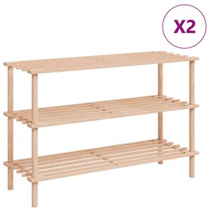 vidaXL Range-chaussures &agrave; 3 &eacute;tag&egrave;res 2 pcs Bois de sapin solide