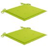 vidaXL Chaises de jardin lot de 2 avec coussins vert vif Teck massif