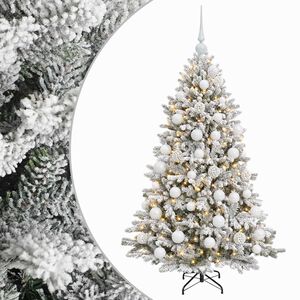 vidaXL Arbre de No&euml;l Artificiel avec Boule 150 cm 150 LED Blanc chaud
