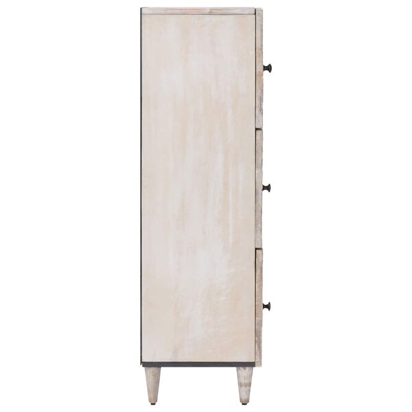vidaXL Buffet Haut Blanc 40 x 33,5 x 110 cm Bois de mangue massif