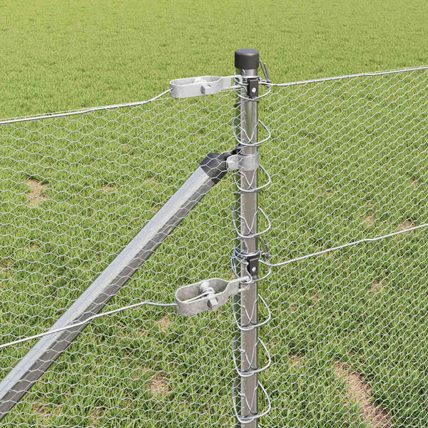 vidaXL Poteau de cl&ocirc;ture. Argent&eacute; 10 x 0,6 m (maille de 13 mm) Acier