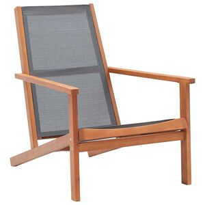 vidaXL Chaise de jardin Gris Bois d'eucalyptus solide et textil&egrave;ne