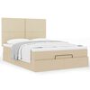 VidaXL Cadre de lit ottoman avec matelas cr&egrave;me 140x190 cm tissu