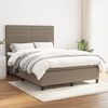 vidaXL Sommier &agrave; lattes de lit avec matelas Taupe 140x200 cm Tissu