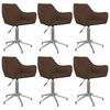 vidaXL Chaises pivotantes à manger lot de 6 marron tissu