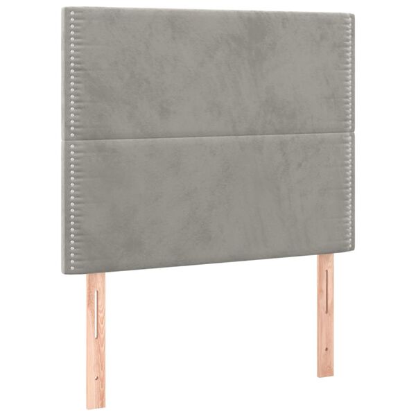 vidaXL T&ecirc;te de lit Gris clair 100x5x118/128 cm Velours