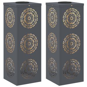 vidaXL Lumi&egrave;re de chemin LED solaire 2 pc Blanc chaud 18 x 18 x 50 cm