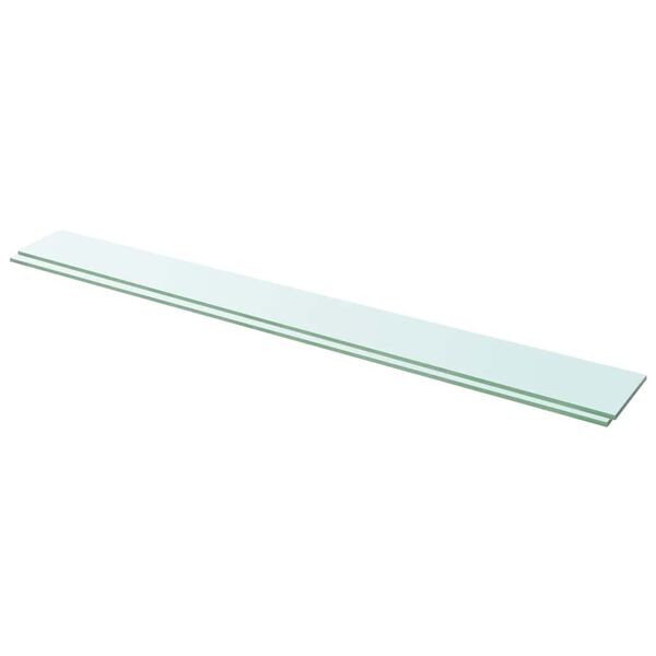 vidaXL Panneaux d'&eacute;tag&egrave;re 2 pcs Verre Transparent 110x12 cm